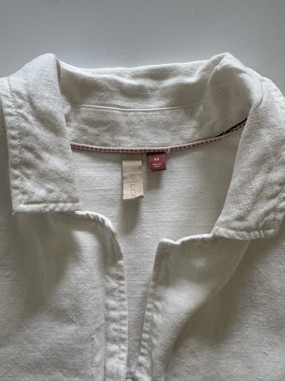 Pilcro Ivory Button-Front Linen Shirt Dress - Picture 5 of 8